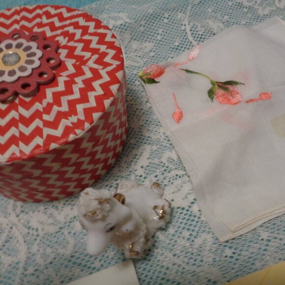 RETRO VELVETEEN BLK PURSE PIE SERVER CABBAGE KID PATTERN FELT FUN POODLE… - Picture 9 of 14